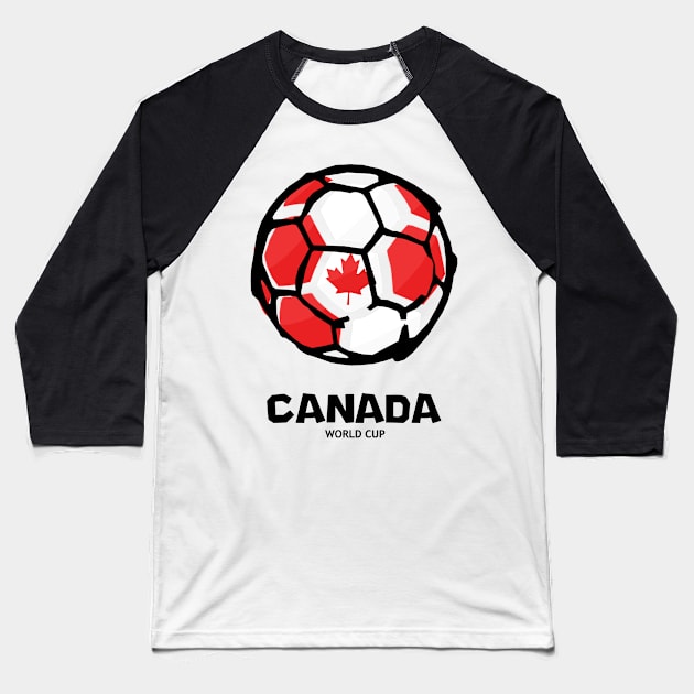 Canada Football Country Flag Baseball T-Shirt by KewaleeTee